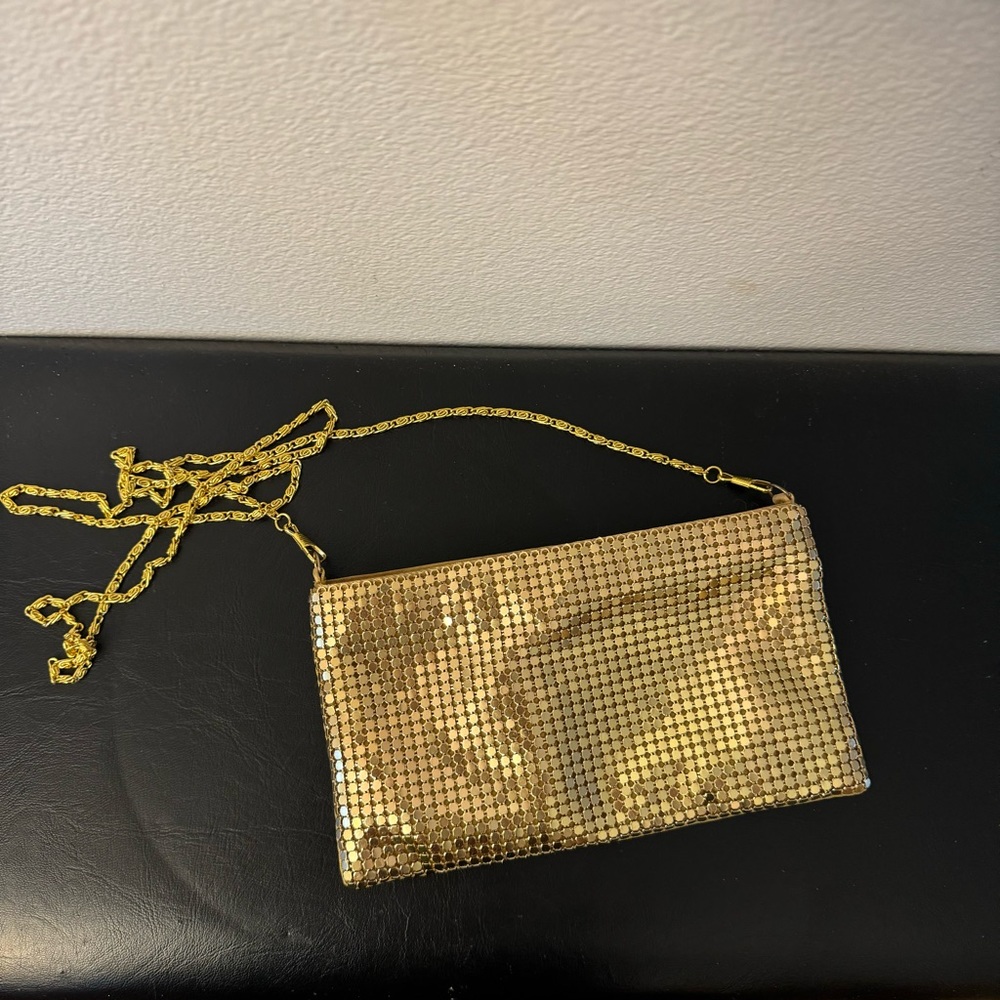 BRITNEY SPEARS Gold Tone Evening Purse clutch Handbag by Elizabeth Arden.Vintage